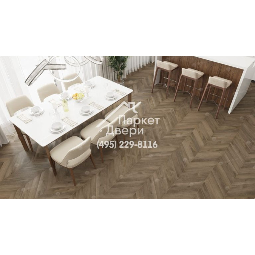 Виниловый пол Alpine Floor Chevron Alpine ДУБ Насыщенный ECO 18-4 600х127х5