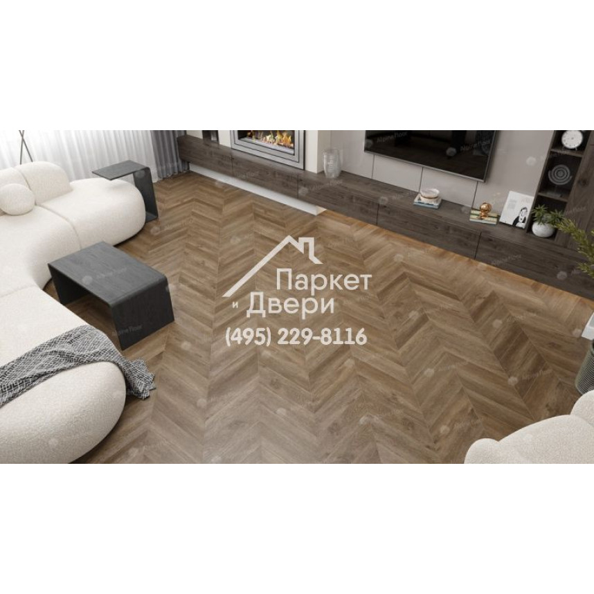 Виниловый пол Alpine Floor Chevron Alpine Макадамия ECO 18-5 600х127х5