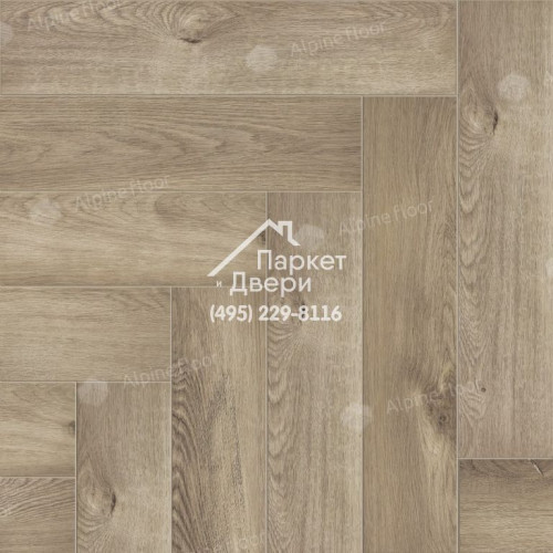 Виниловый пол Alpine Floor Parquet LVT Плитка Дуб Натуральный Отбеленный ECO 16-5