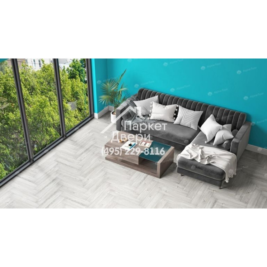 Виниловый пол Alpine Floor Parquet LVT Плитка Снежный ECO 16-11-2