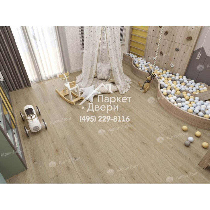 Виниловый пол Alpine Floor Ultra LVT плитка Дуб Миндальный ЕСО 5-27-3