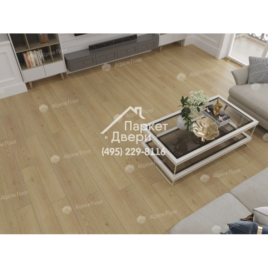 Виниловый пол Alpine Floor Ultra LVT плитка Дуб Марципановый ЕСО 5-37-3