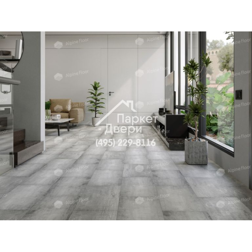 Виниловый пол Alpine Floor LIGHT STONE LVT плитка Корнуолл ECO-15-1-2
