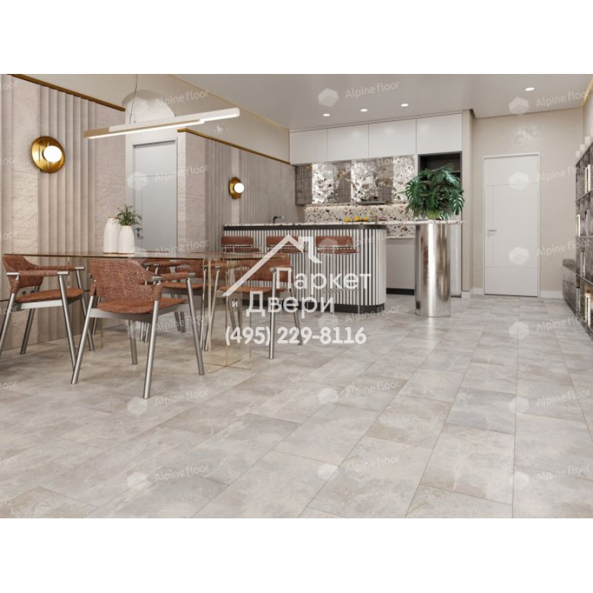 Виниловый пол Alpine Floor LIGHT STONE LVT плитка Ваймеа ECO-15-3-3