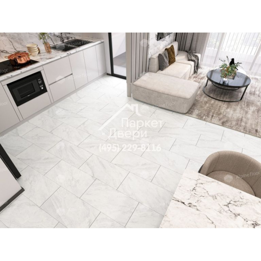 Виниловый пол Alpine Floor LIGHT STONE LVT плитка Вердон ECO-15-4-3