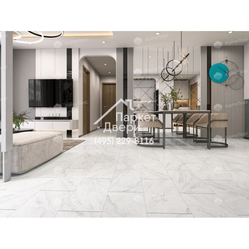 Виниловый пол Alpine Floor LIGHT STONE LVT плитка Вердон ECO-15-4-4
