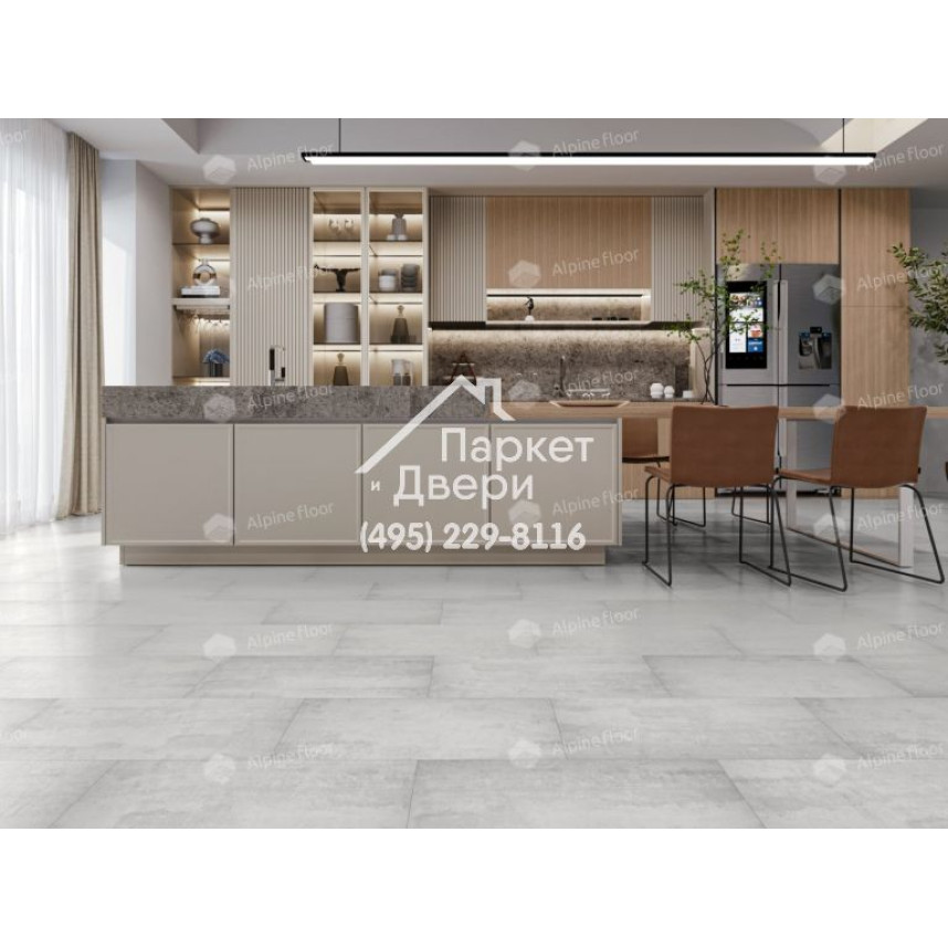 Виниловый пол Alpine Floor LIGHT STONE LVT плитка Самерсет ECO-15-6-2