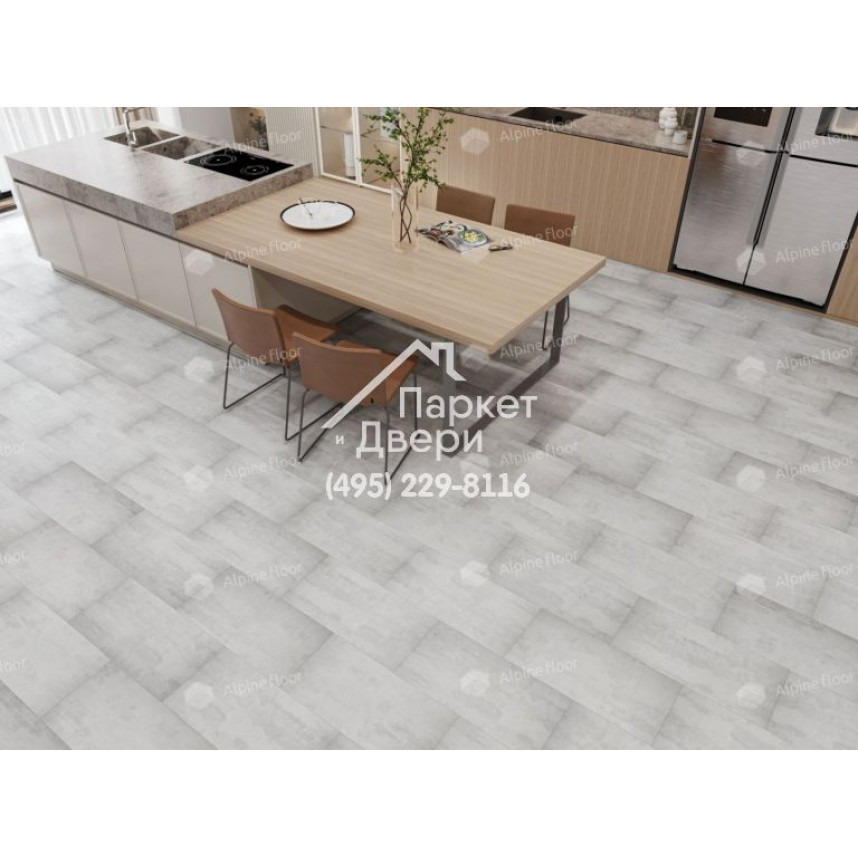 Виниловый пол Alpine Floor LIGHT STONE LVT плитка Самерсет ECO-15-6-4