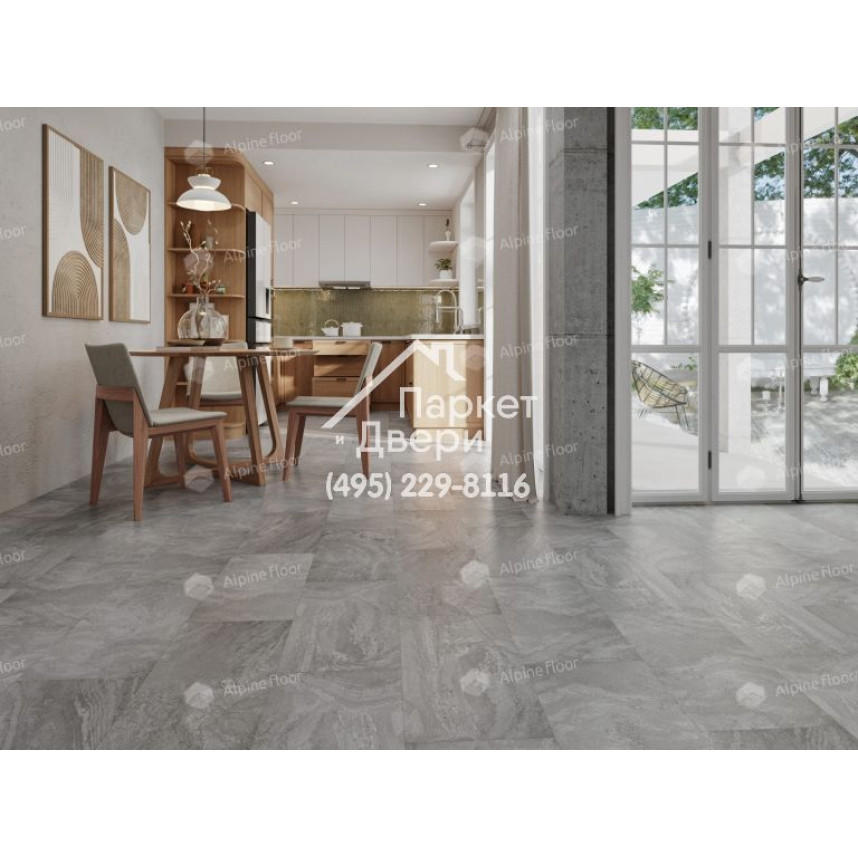 Виниловый пол Alpine Floor LIGHT STONE LVT плитка Хэмпшир ECO-15-11-3