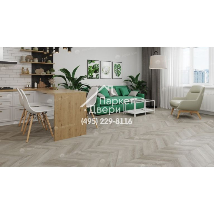 Виниловый пол Alpine Floor Chevron Alpine LVT плитка Дуб Фантазия Chevron ECO 20-1