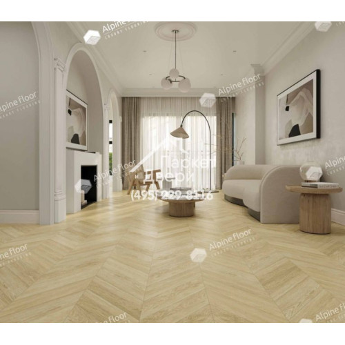 Виниловый пол Alpine Floor Chevron Alpine LVT плитка Дуб Ваниль Селект Chevron ECO 20-2