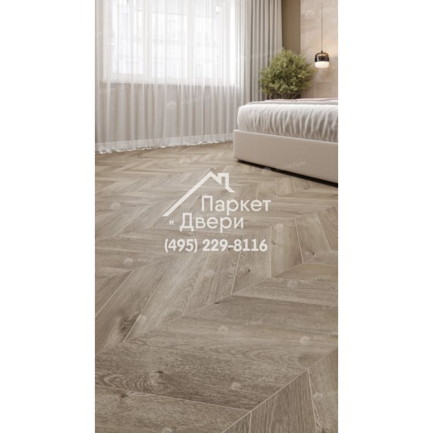 Виниловый пол Alpine Floor Chevron Alpine LVT плитка Дуб Натуральный Отбеленный Chevron ECO 20-3-3