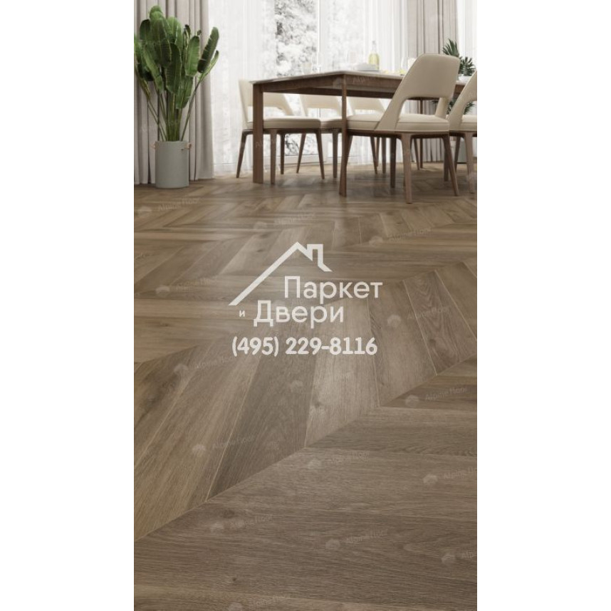 Виниловый пол Alpine Floor Chevron Alpine LVT плитка Дуб Насыщенный Chevron ECO 20-4-3