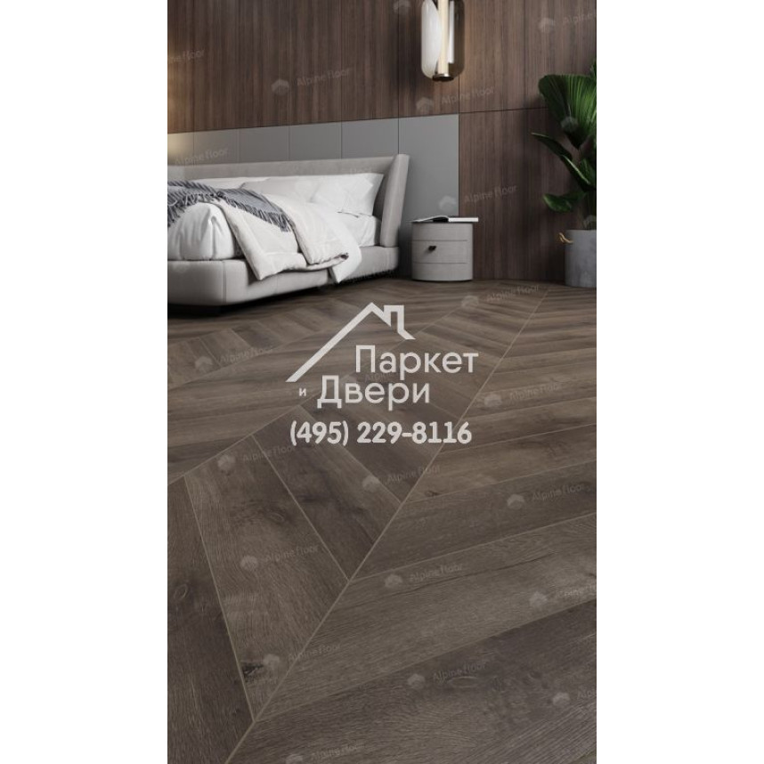 Виниловый пол Alpine Floor Chevron Alpine LVT плитка Дуб Антарес Chevron ECO 20-9-3