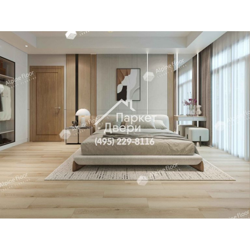 Виниловый пол Alpine Floor Real Wood SPC ламинат Дуб Самерсет ЕСО 2-11-2