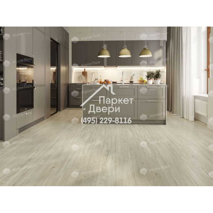 Виниловый пол Alpine Floor Sequoia SPC ламинат Секвойя Снежная ЕСО 6-8 SPC-4