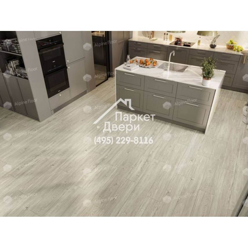 Виниловый пол Alpine Floor Sequoia SPC ламинат Секвойя Снежная ЕСО 6-8 SPC