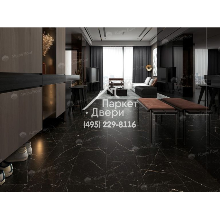 Виниловый пол Alpine Floor Stone Mineral Core SPC ламинат Неро ЕСО 4-27-1