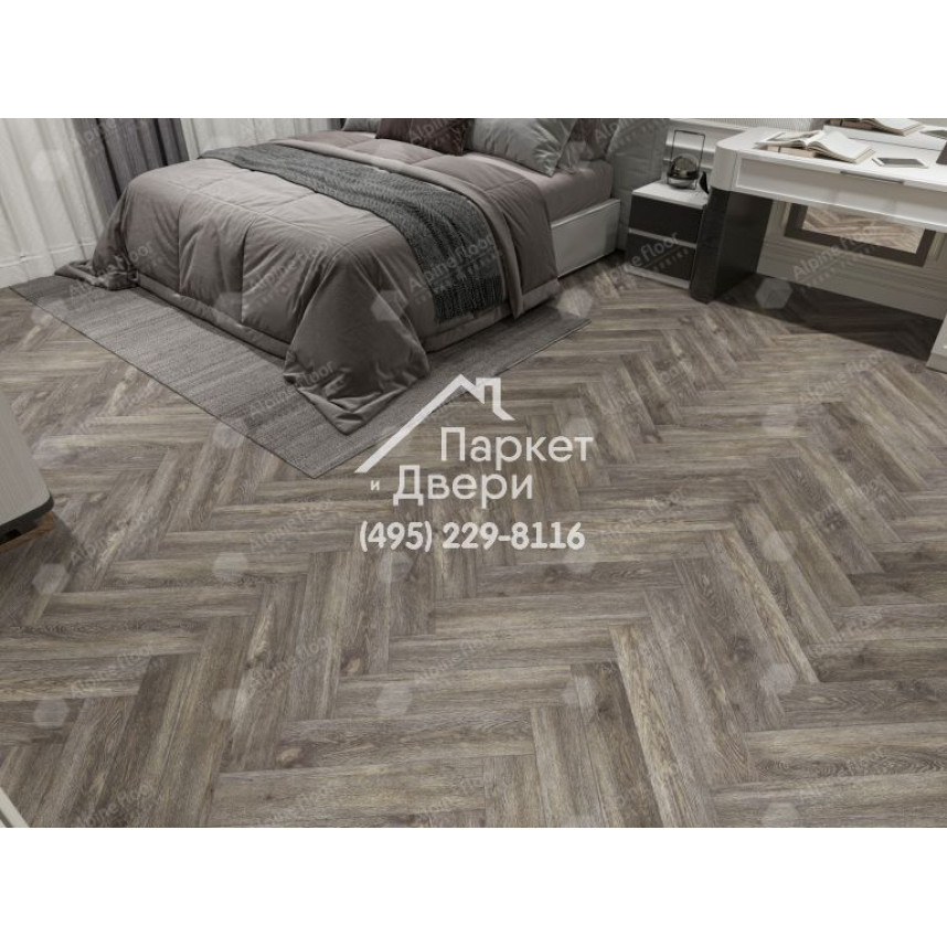 Виниловый пол Alpine Floor Parquet Light SPC ламинат ВЕНГЕ ГРЕЙ ЕСО 13-8-7