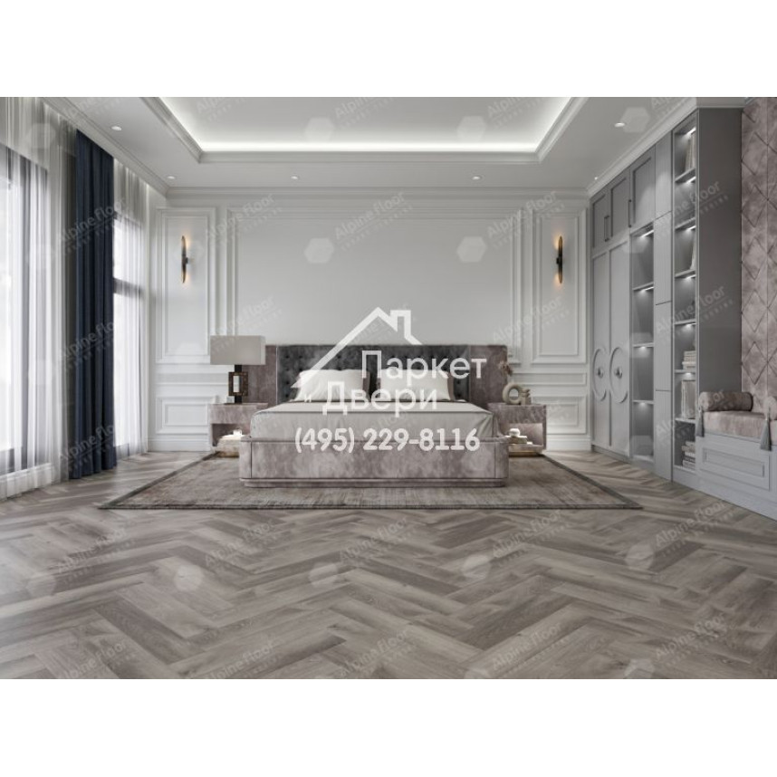 Виниловый пол Alpine Floor Parquet Light SPC ламинат Дуб Мерга ЕСО 13-13-5