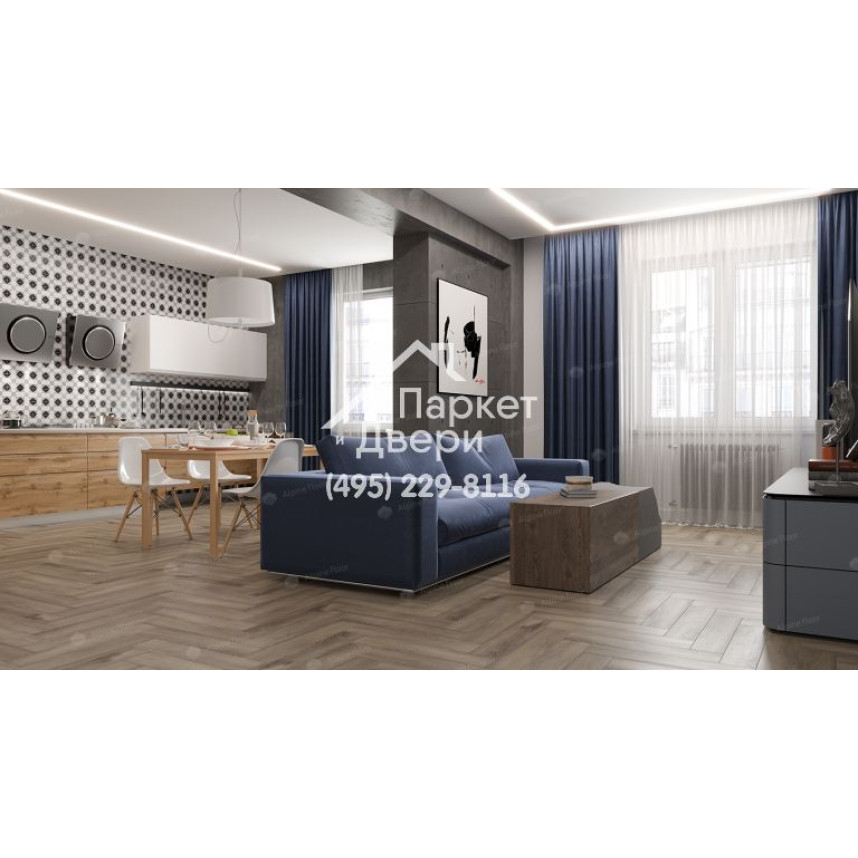 Виниловый пол Alpine Floor Parquet Light SPC ламинат Дуб Исида ЕСО 13-15-1