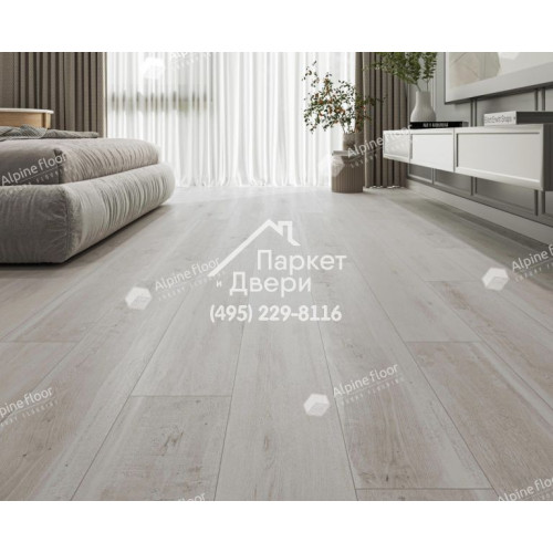 Виниловый пол Alpine Floor CLASSIC SPC ламинат Дуб выбеленный ЕСО 182-8