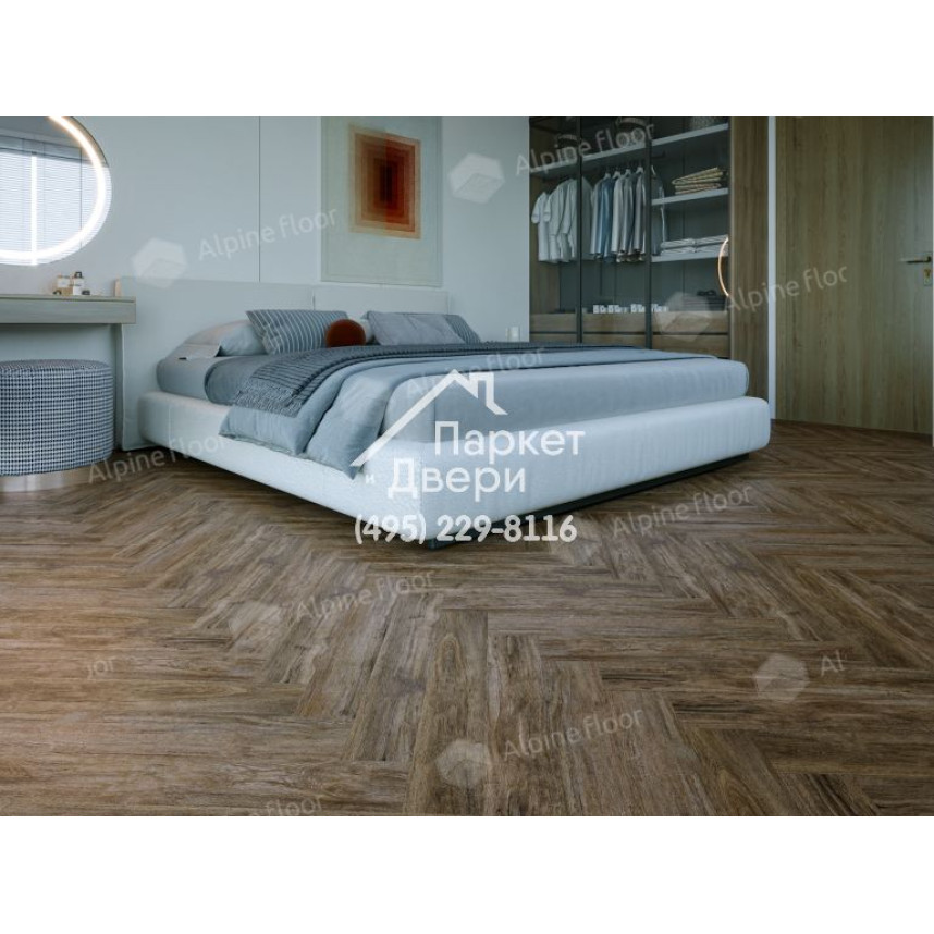 Ламинат Alpine Floor Herringbone 8 Pro Дуб Бордо LF102-10  -1