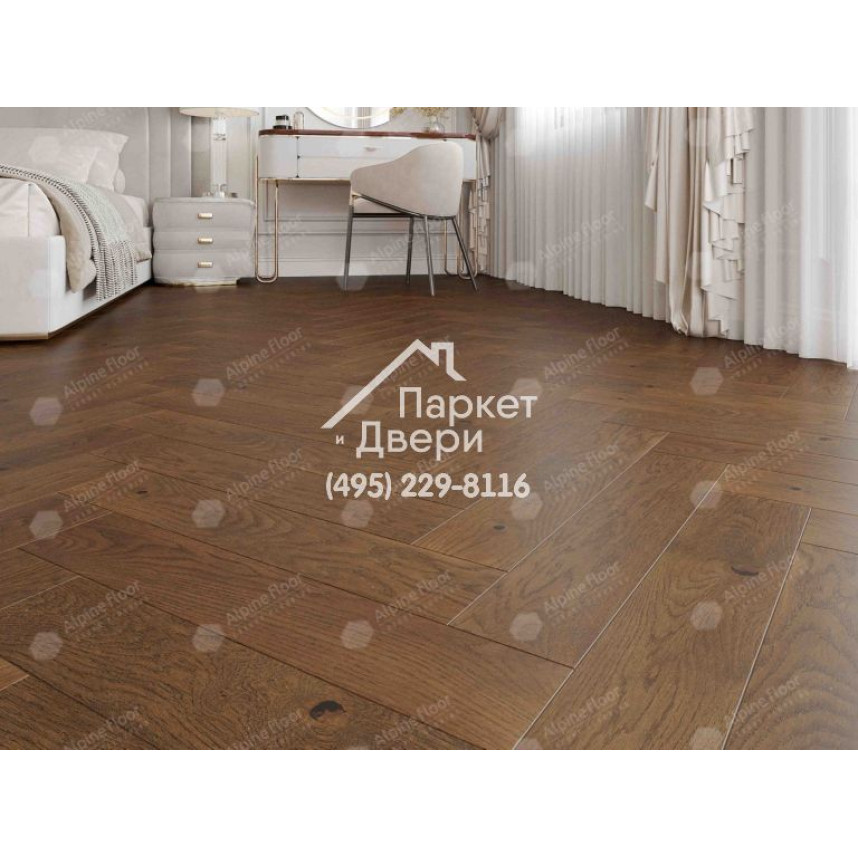 Инженерная доска Alpine Floor Castle Английская елка Дуб Тобакко EW202-08 600х120х12-4