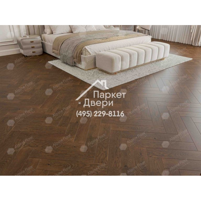 Инженерная доска Alpine Floor Castle Английская елка Дуб Тобакко EW202-08 600х120х12-2