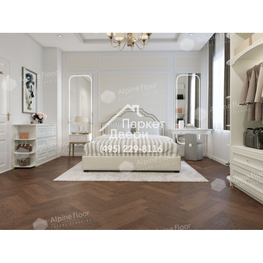 Инженерная доска Alpine Floor Castle Английская елка Дуб Браун Стори EW202-09 600х120х12-2