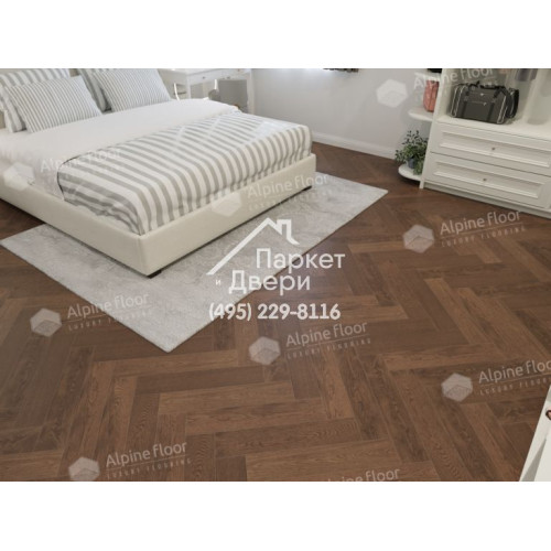 Инженерная доска Alpine Floor Castle Английская елка Дуб Браун Стори EW202-09 600х120х12
