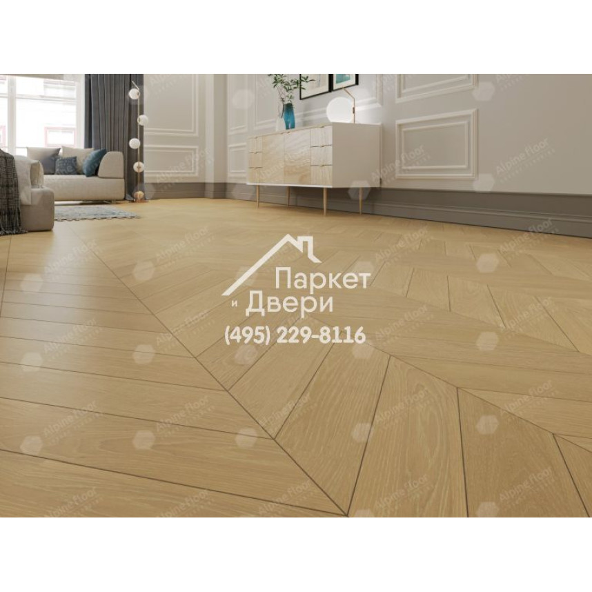 Инженерная доска Alpine Floor Chateau Французская елка Дуб Шампань EW203-01 600х120х12-4