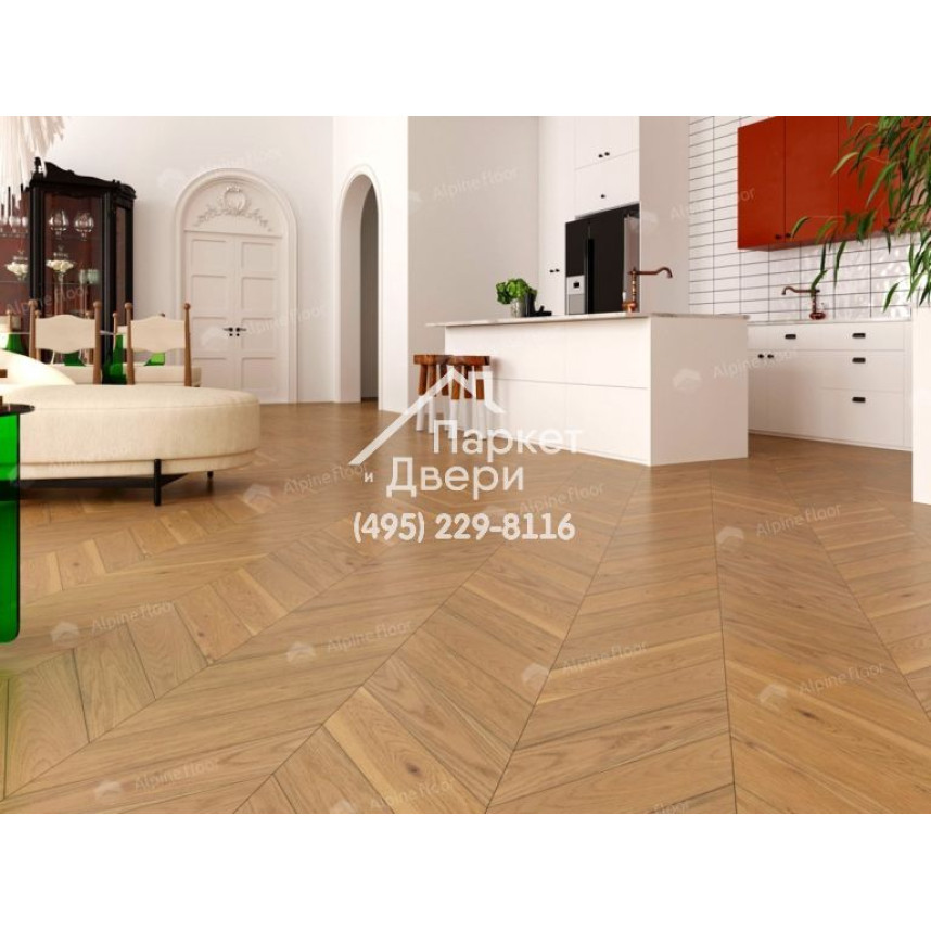 Инженерная доска Alpine Floor Chateau Французская елка Дуб Амаретти EW203-03 600х120х12-1