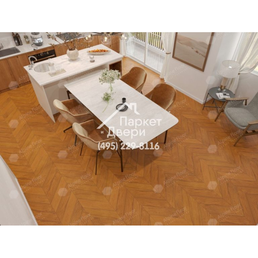 Инженерная доска Alpine Floor Chateau Французская елка Дуб Имбирный EW203-06 600х120х12