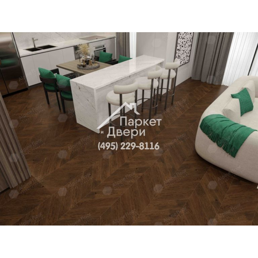 Инженерная доска Alpine Floor Chateau Французская елка Дуб Тобакко EW203-08 600х120х12-3