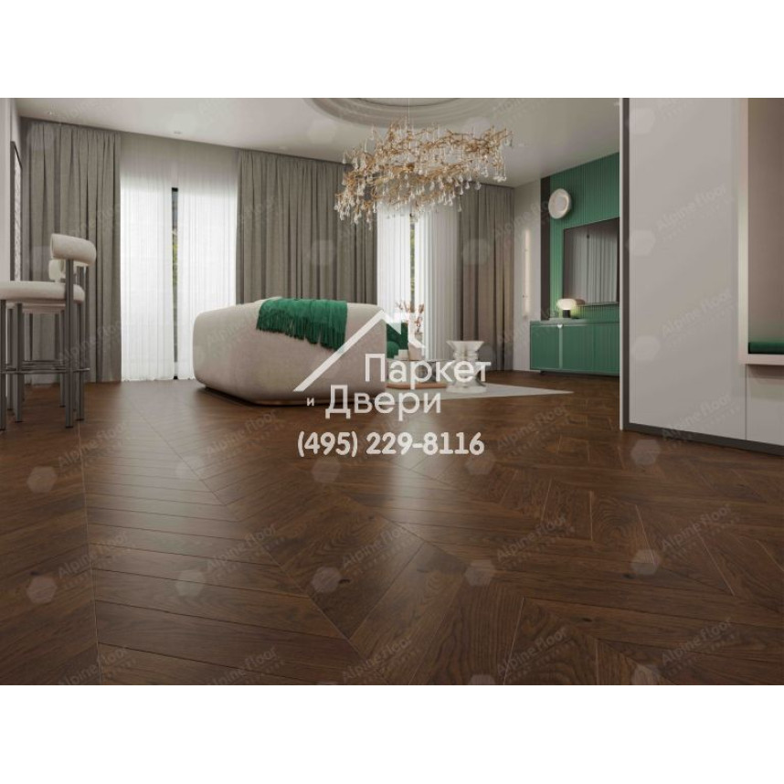 Инженерная доска Alpine Floor Chateau Французская елка Дуб Тобакко EW203-08 600х120х12-2