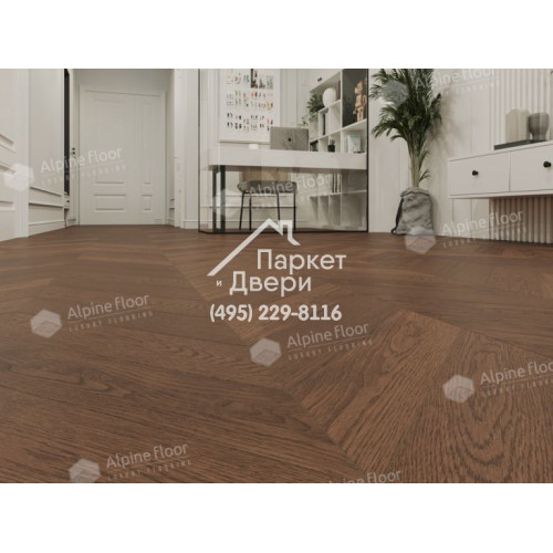 Инженерная доска Alpine Floor Chateau Французская елка Дуб Браун Стори EW203-09 600х120х12