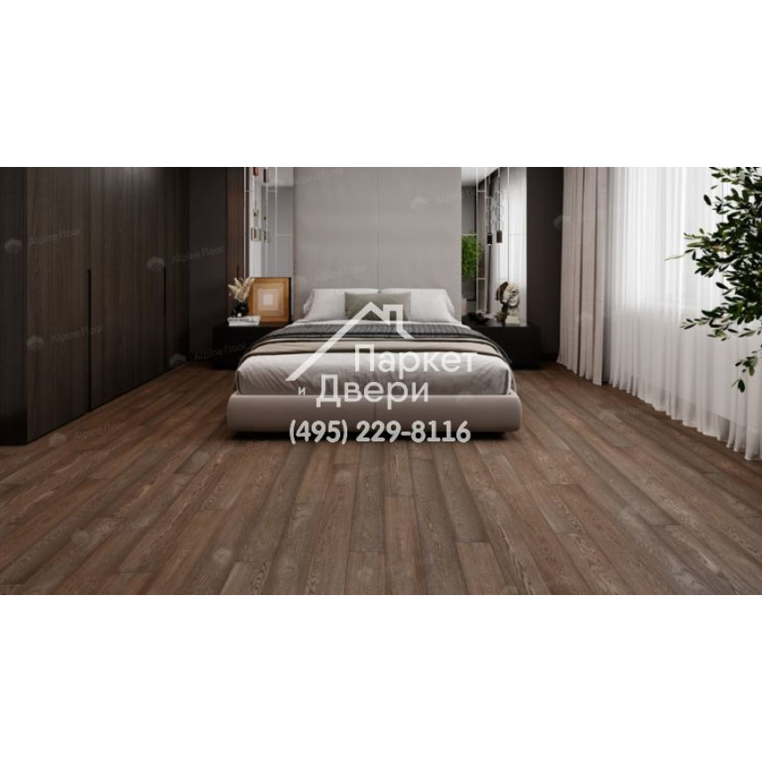 Инженерная доска Alpine Floor Studio Дуб Дымчатый 400-1200x145x12