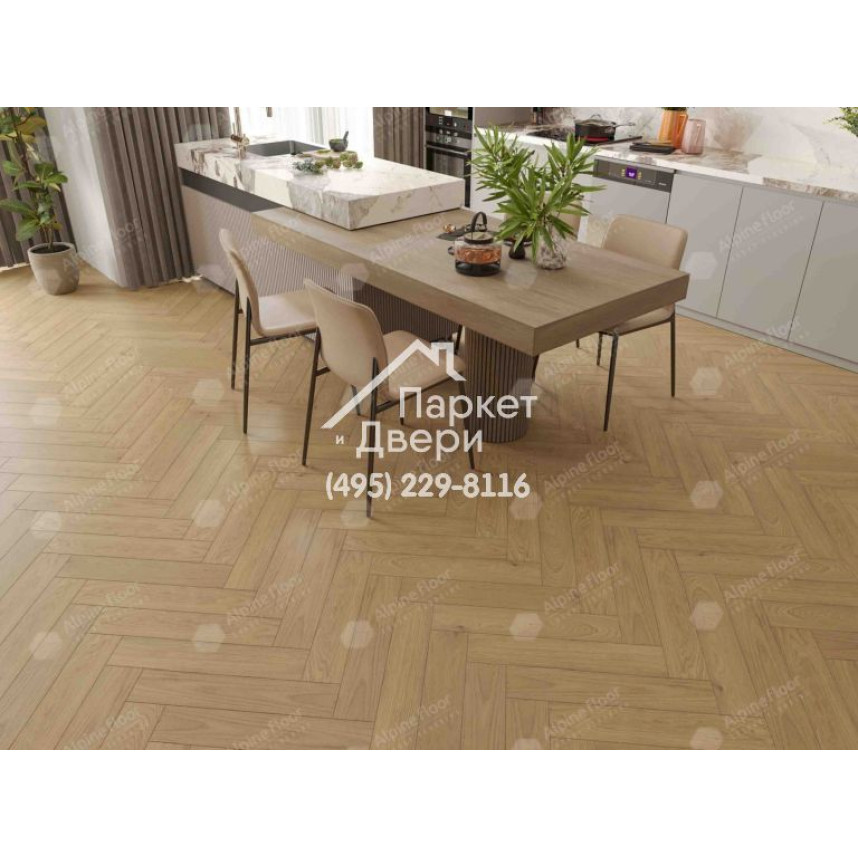 Инженерная доска Alpine Floor Castle Дуб Миндальный EW202-04 венгерская елка 600×120×12-2