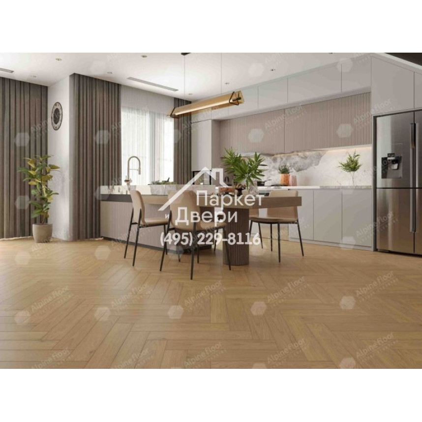 Инженерная доска Alpine Floor Castle Дуб Миндальный EW202-04 венгерская елка 600×120×12-3