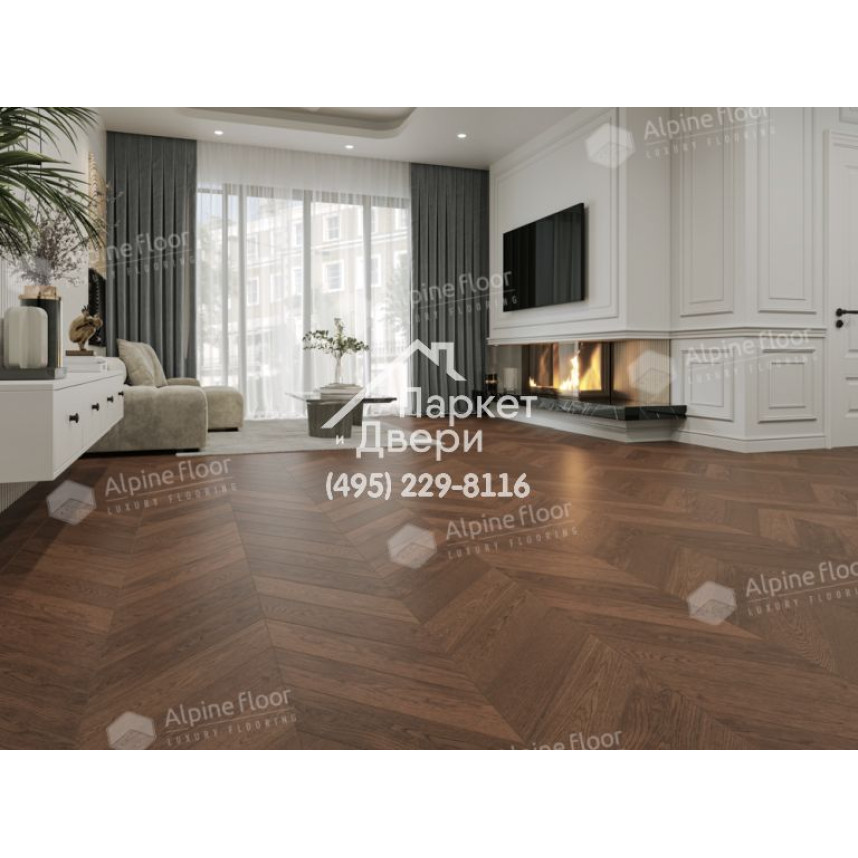 Инженерная доска Alpine Floor Chateau Дуб Браун Стори EW203-09