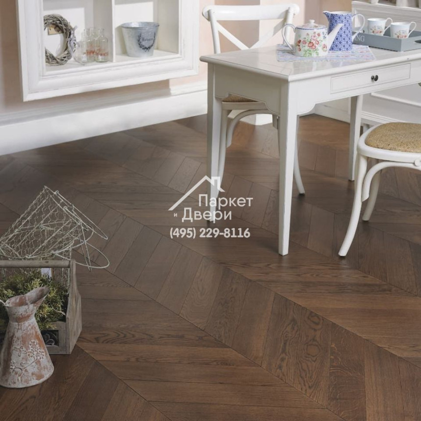 Паркет Французская Ёлка 60⁰ T&amp;G Coswick Таинственный лес Молочный Шоколад / Milk Chocolate 1123-4217-20 548x127x19,05-5