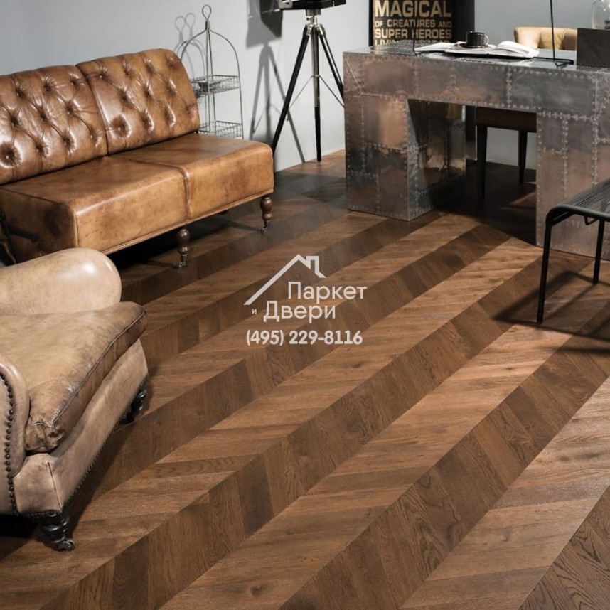 Паркет Французская Ёлка 60⁰ T&amp;G Coswick Таинственный лес Молочный Шоколад / Milk Chocolate 1123-4217-20 548x127x19,05-3