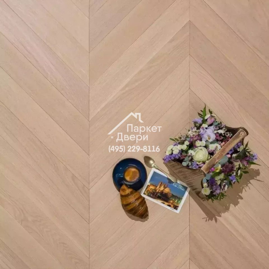 Паркет Французская Ёлка Coswick 60⁰ Дуб Титановый буфф рустикальный, 1192-3831-20, 1 Коон, 438.78x190x15