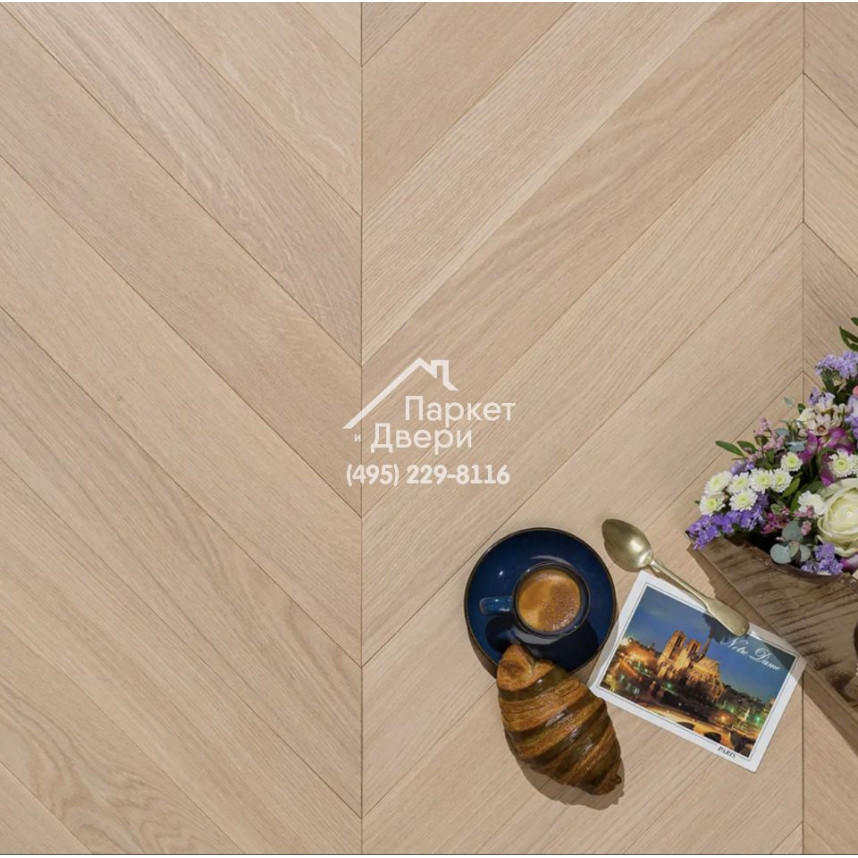 Паркет Французская Ёлка Coswick 60° Дуб Титановый буфф 1176-1831-10, Селект энд Бэттер, 548x127x15-1