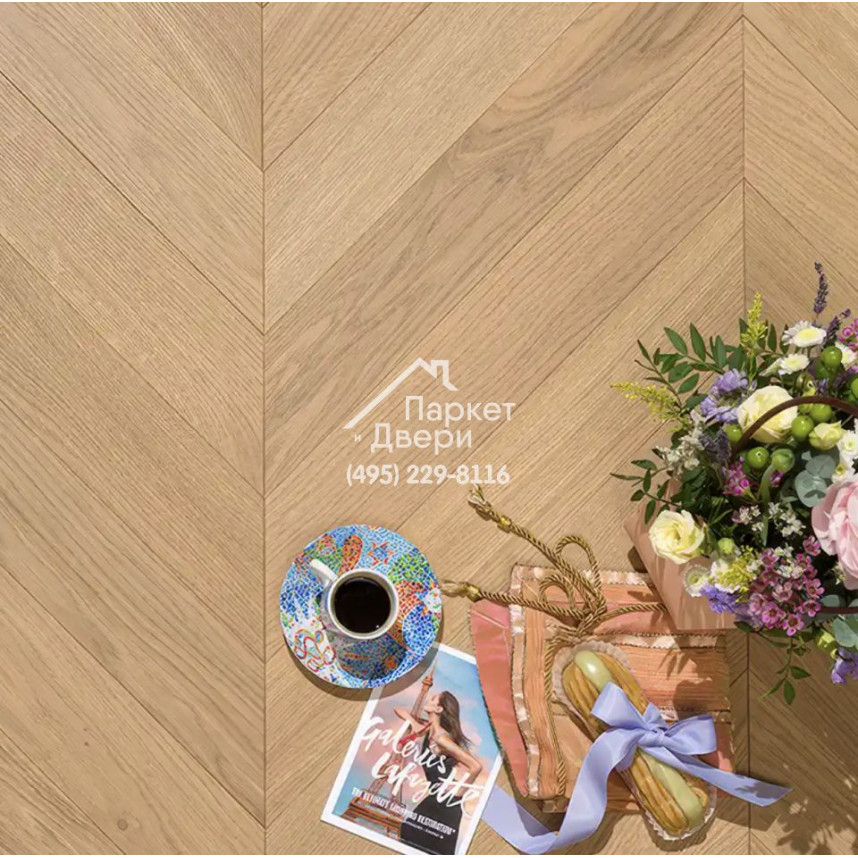 Паркет Французская Ёлка Coswick 60° Дуб Сиена натуральная 1123-1809-10, Селект энд Бэттер, 548x127x19,05