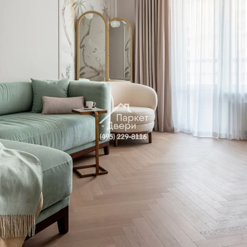 Паркет Английская Ёлка 90⁰ Coswick Дуб Серый Дэви, 1174-3855-20, 1 Коон, 635x127x15-1