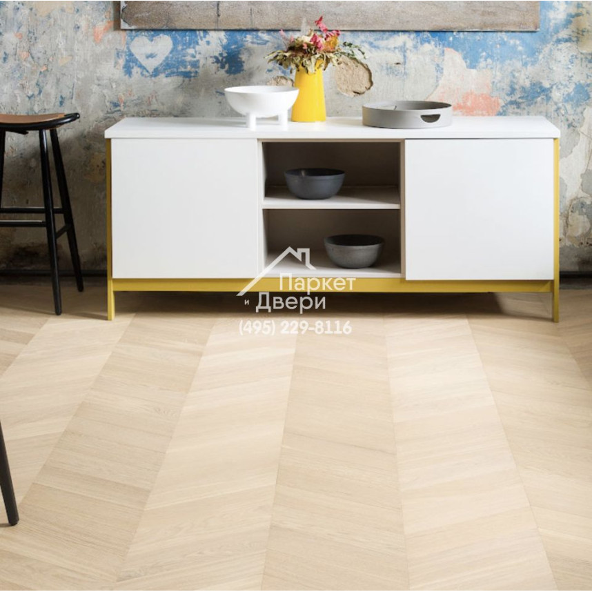 Паркет Французская Ёлка Coswick 60⁰ Дуб Ванильный 1123-1808-10, Селект энд Бэттер, 548x127x19,05-1