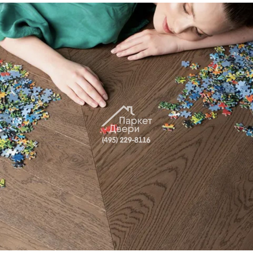 Паркет Французская Ёлка Coswick 45° Таинственный лес / Dark Wood collection Дуб Пекан 1175-1872-10 500x127x15