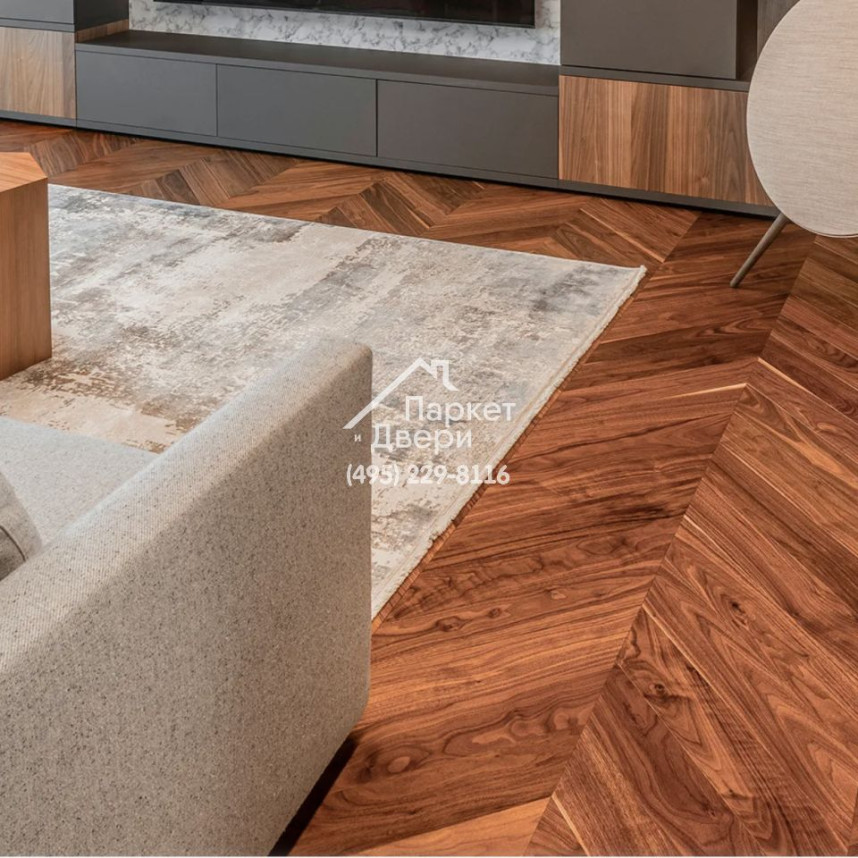 Паркет Французская Ёлка Coswick 45° Американский орех Натуральный 1375-1201-30, Селект энд Бэттер, 500x127x15-1